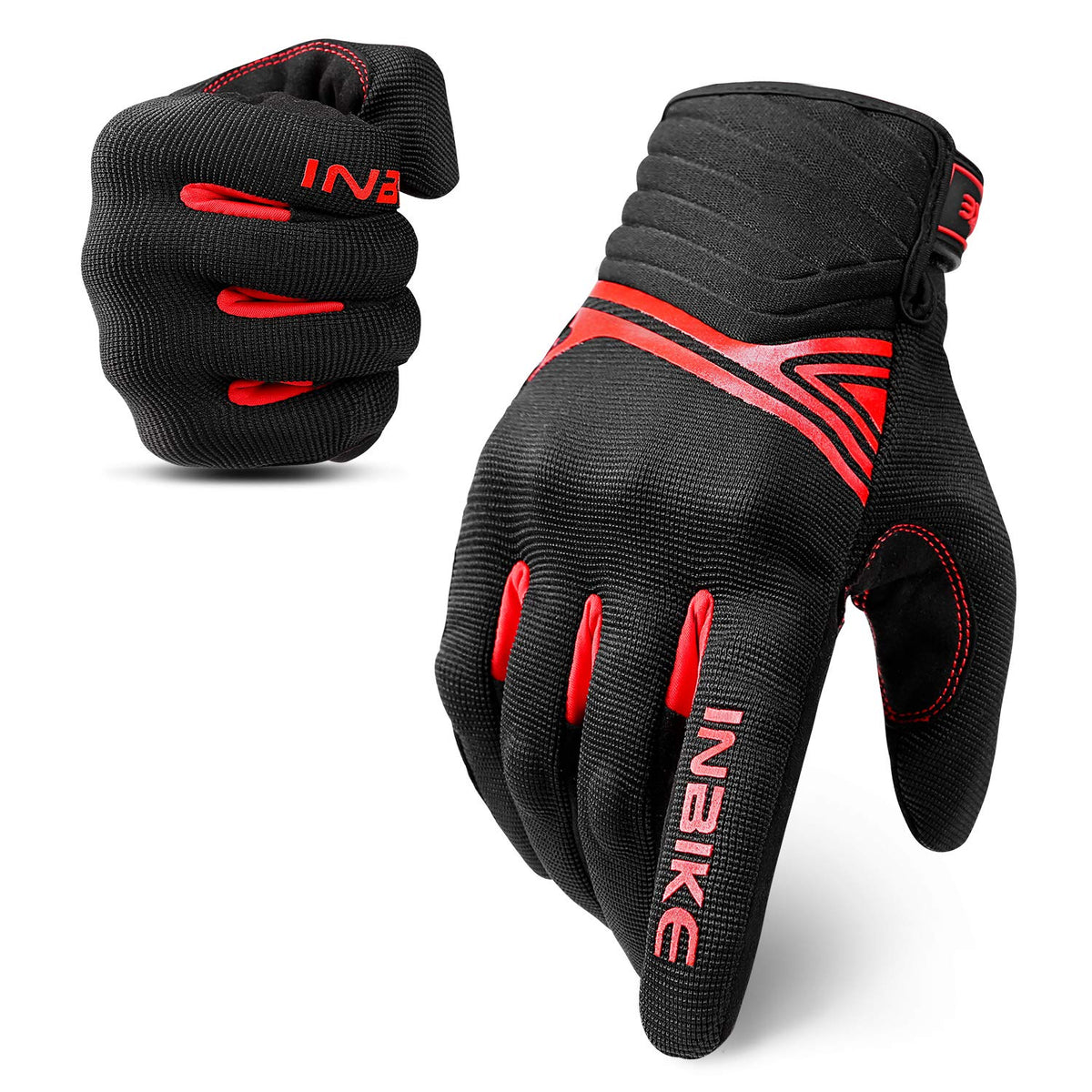 INBIKE front view of gloves showing fit and dual-color styling for clear product overview