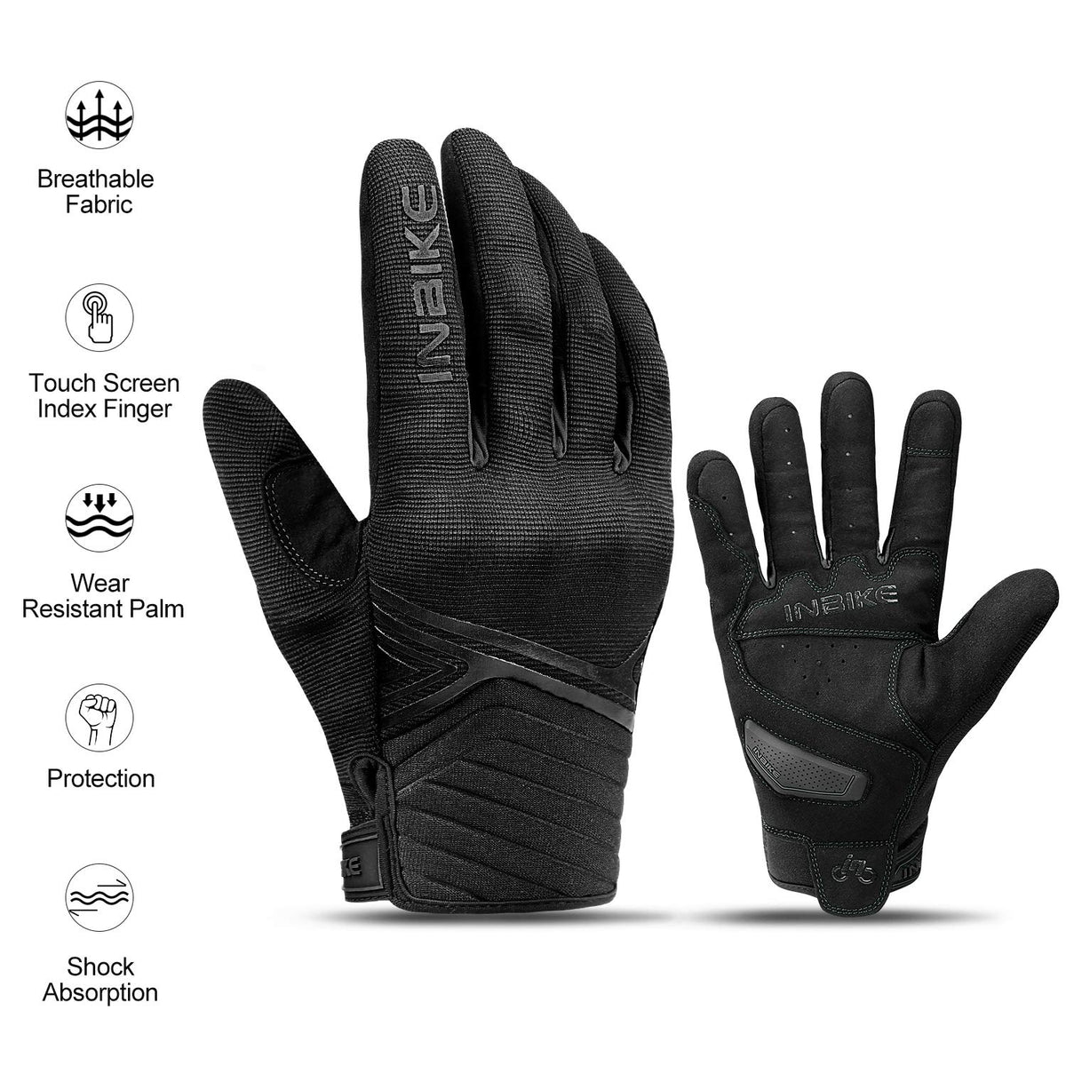 INBIKE glove next to hand for size reference and fit clarity