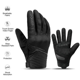 INBIKE gloves next to a hand for size comparison aiding correct sizing