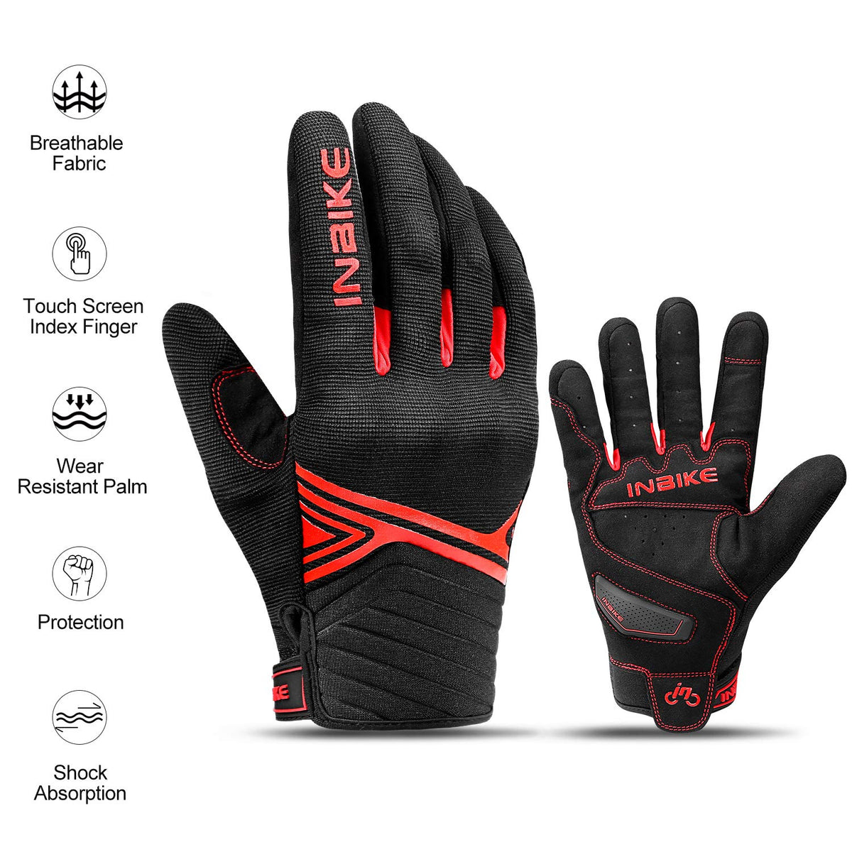 INBIKE wrist pull tab being used for easy on and off convenience