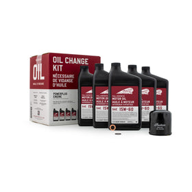 Indian Motorcycle oil change kit box showing contents for convenient service