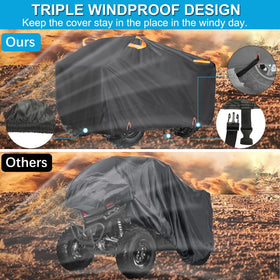 INEZARI wheel strap detail with windproof buckles securing the cover