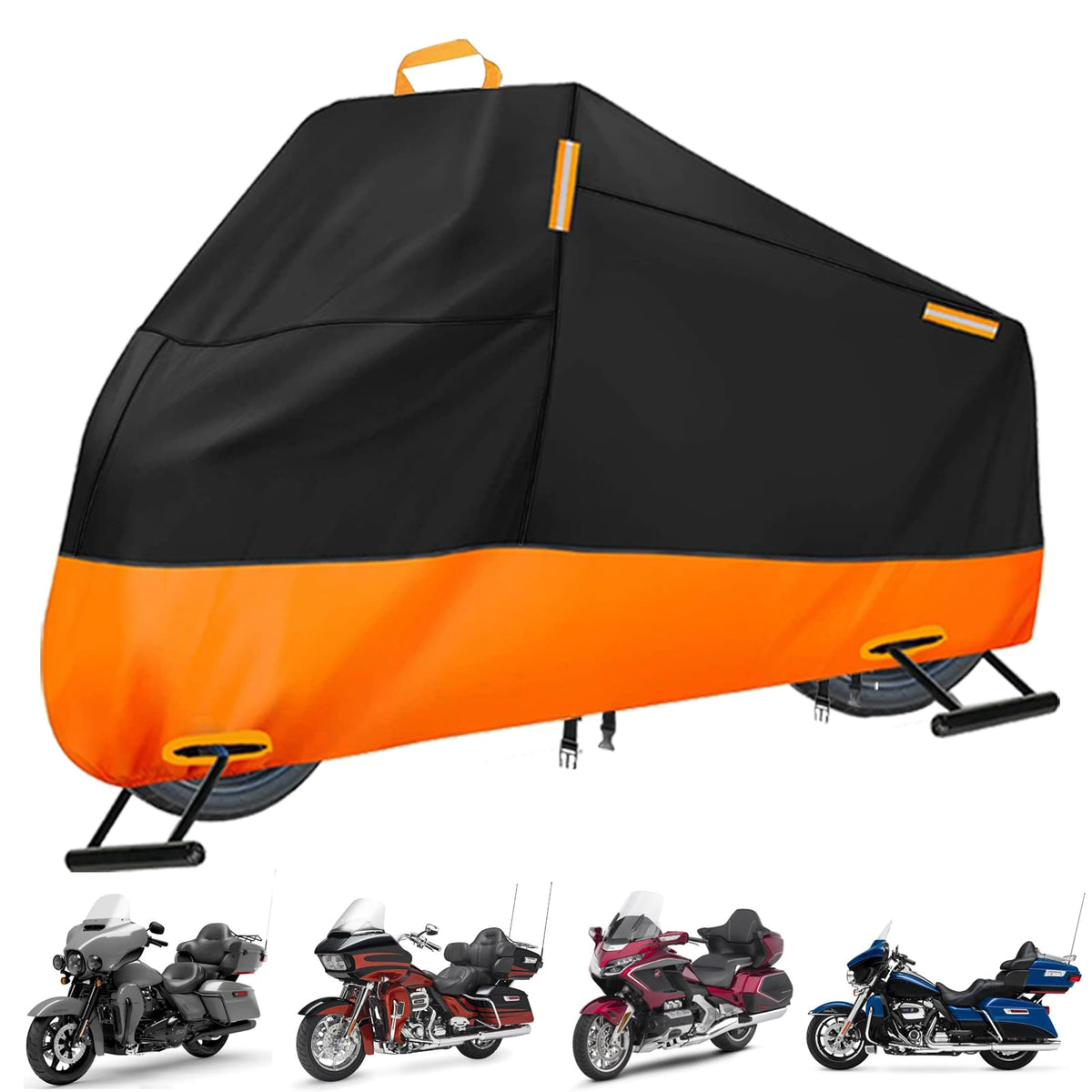 INEZARI front view on Harley-Davidson showing full-bike protection and coverage