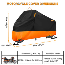 INEZARI cover on parked touring bike in driveway illustrating outdoor protection