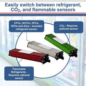 Inficon D-TEK 3 sensor closeup highlighting replaceable sensor for low maintenance