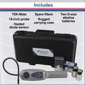 Inficon TEK-Mate label and controls detail, clear markings aid quick setup