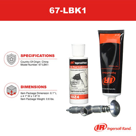 Ingersoll Rand grease gun detail focused on nozzle and trigger for precise application
