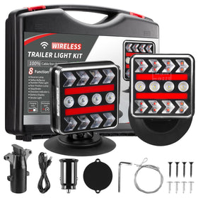 inhtgeas front view kit showing full towing light set and benefits of portability