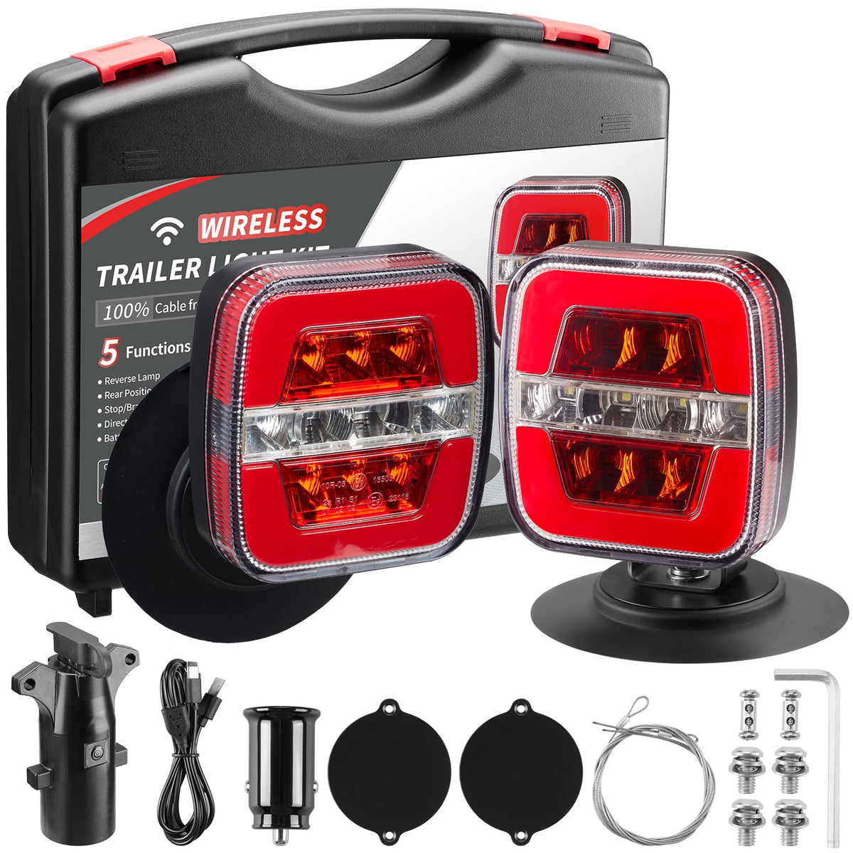 inhtgeas front view trailer light showing compact housing and bright LEDs for visibility