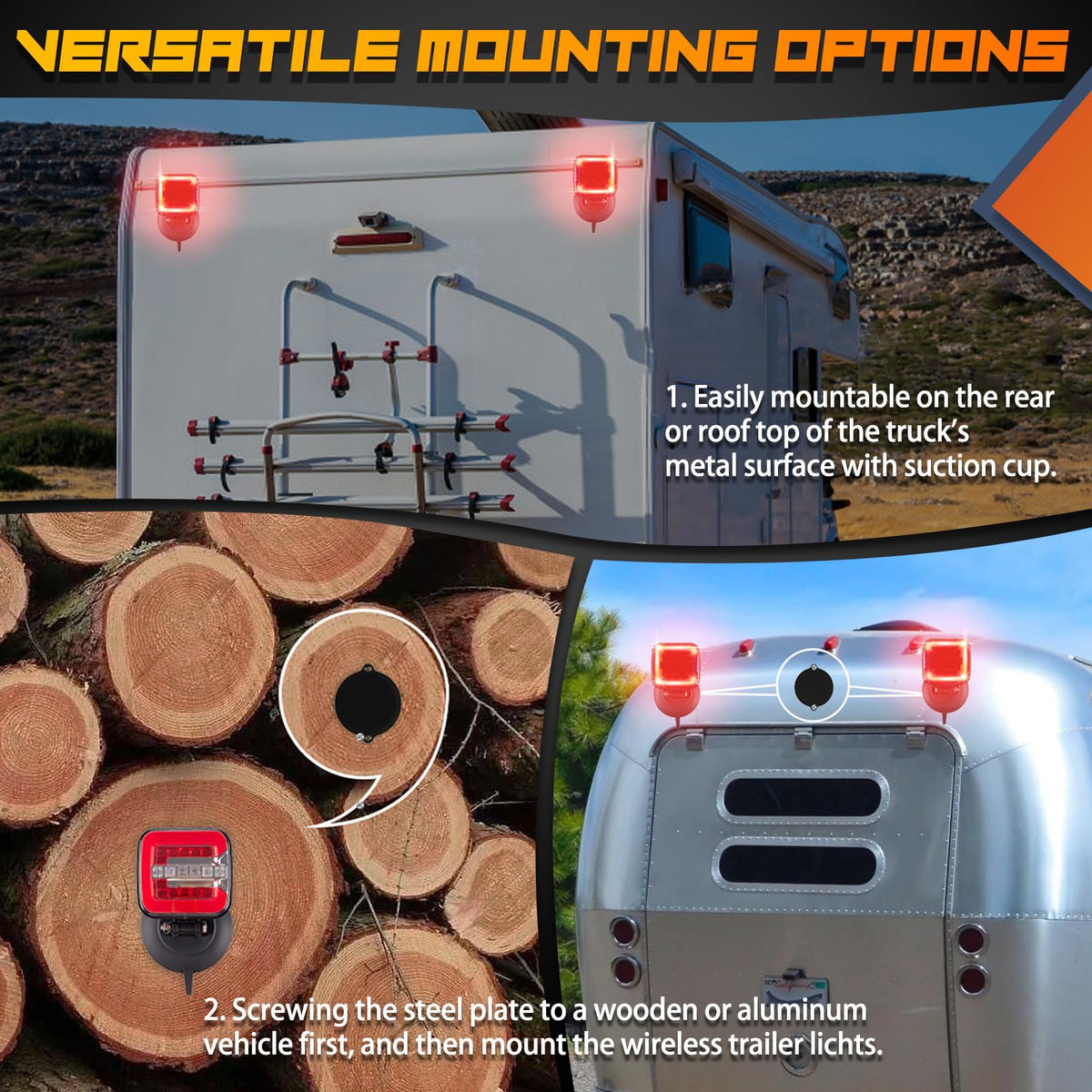 inhtgeas mounted on a trailer near a boat illustrating versatile mounting and clear signaling