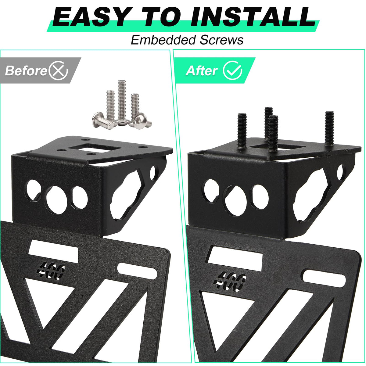 INKUDRI mounting hardware and grommet laid out for straightforward installation