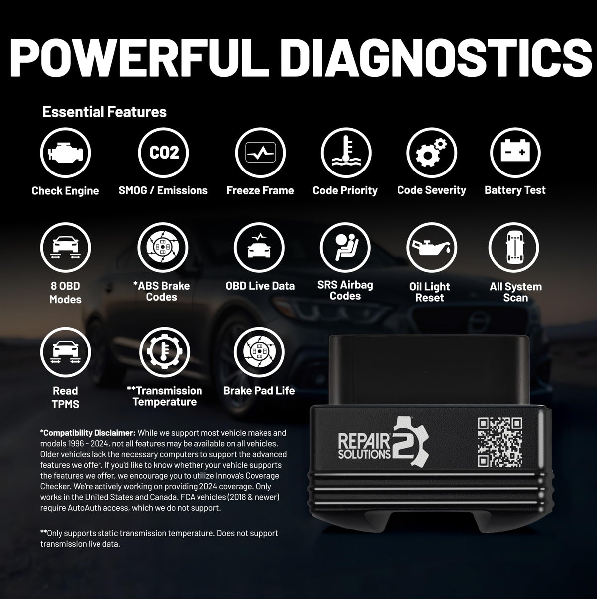 Innova 1000 used roadside with phone giving fast check engine insights