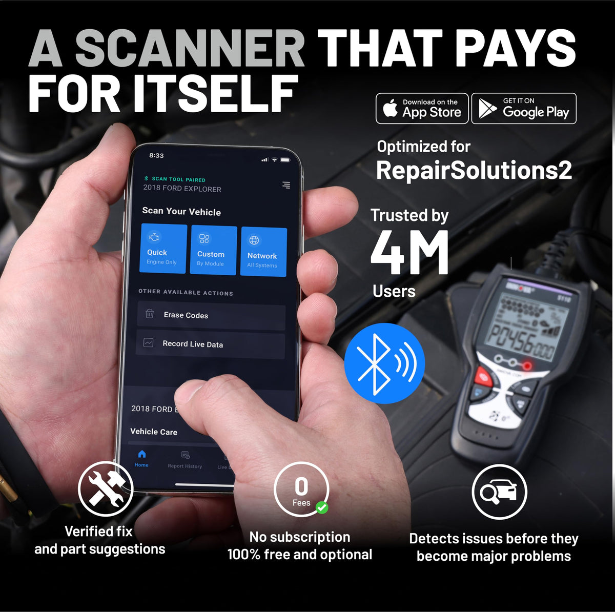 Innova 5110 plugged into car dashboard providing immediate results