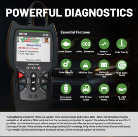 Close-up of Innova 5310 buttons and LEDs highlighting rugged controls and status feedback