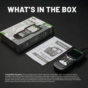 Innova 5310 packaging and accessories laid out to show included items and readiness