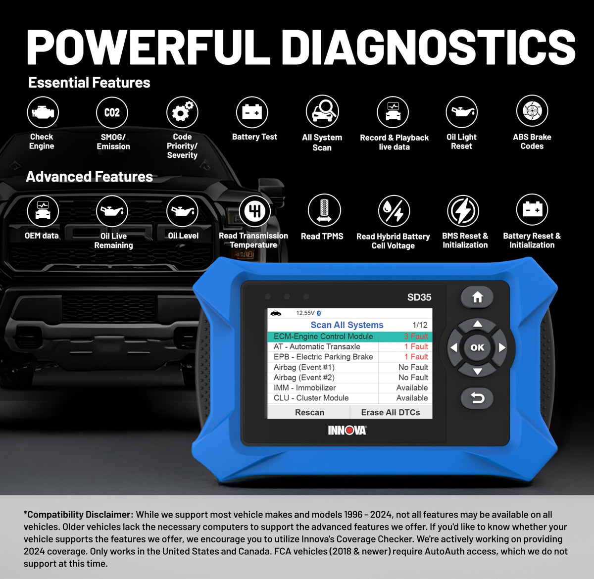 Innova SD35 held in hand to show compact size and portability advantage