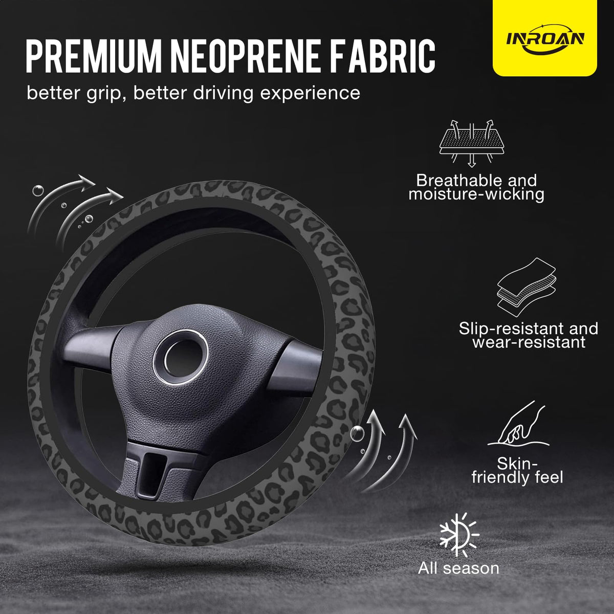 INROAN side shot of cover being stretched onto wheel demonstrating easy installation