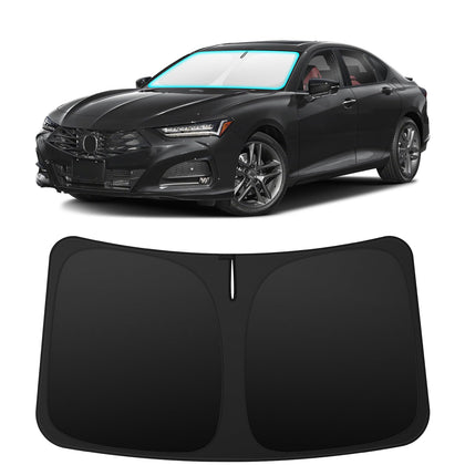 INSAUTO front view on Acura TLX windshield showing perfect fit and sun protection