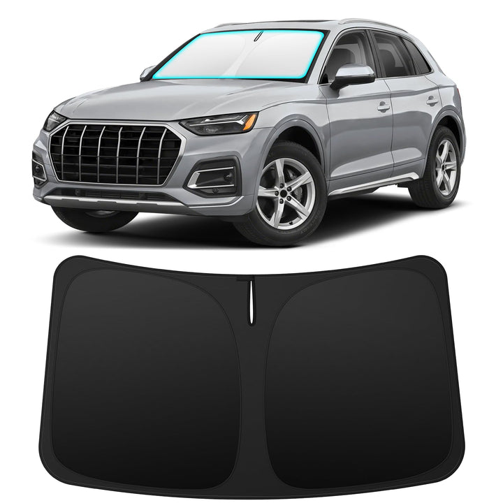 INSAUTO front view showing precise Audi Q5 windshield fit and full coverage protection