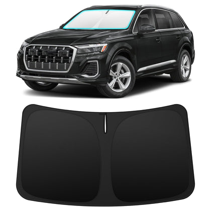 INSAUTO front view on Audi Q7 showing full windshield coverage and protection