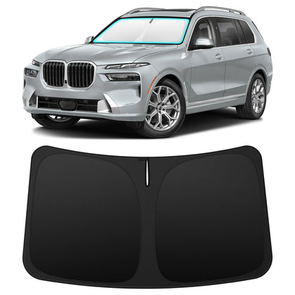 INSAUTO front-fit sun shade covering BMW X7 windshield for full protection