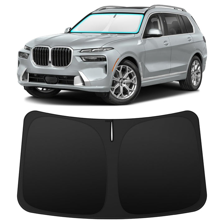 INSAUTO front-fit sun shade covering BMW X7 windshield for full protection