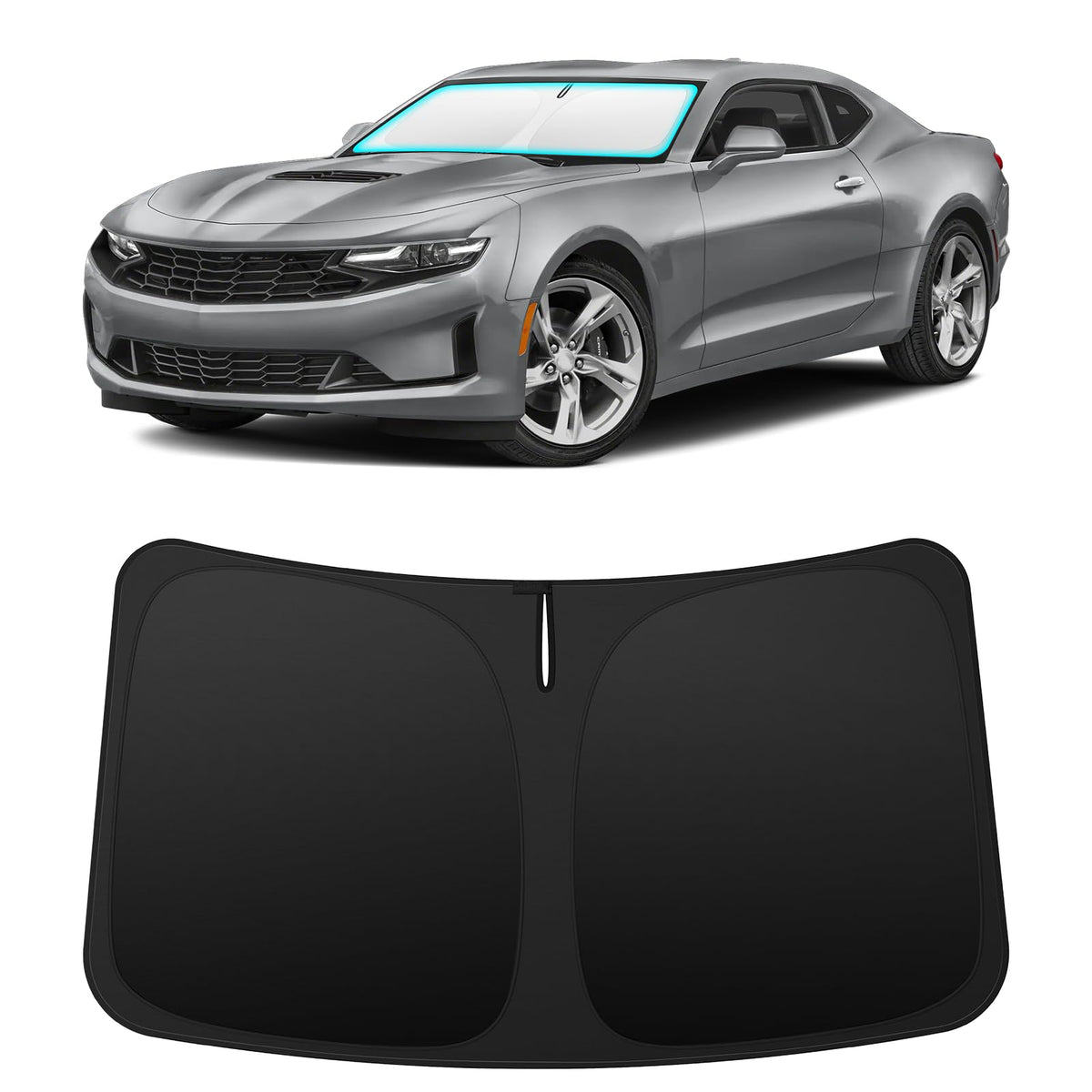 INSAUTO front-fit view showing full windshield coverage and cooler cabin