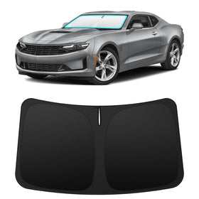 INSAUTO front-fit view showing full windshield coverage and cooler cabin