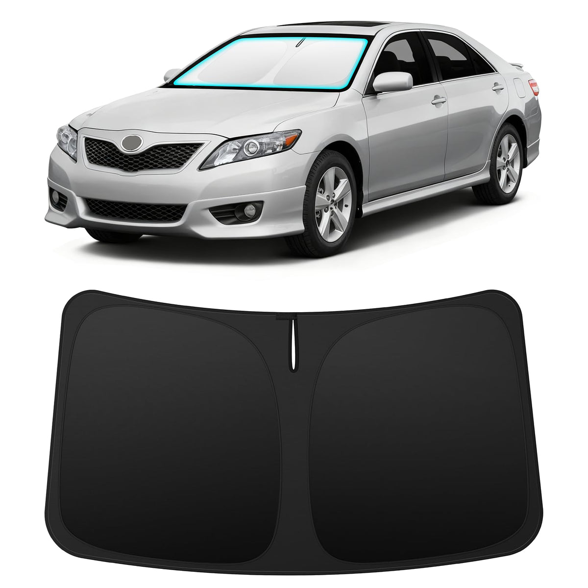 INSAUTO front view of shade packaging showing perfect Camry fit and easy purchase
