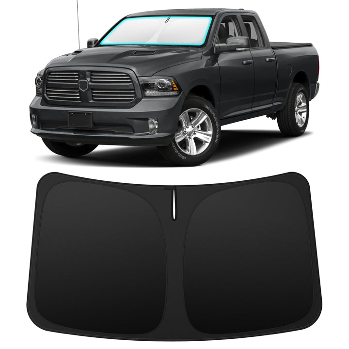 INSAUTO full-coverage front-fit shade on Dodge RAM 1500 protects interior
