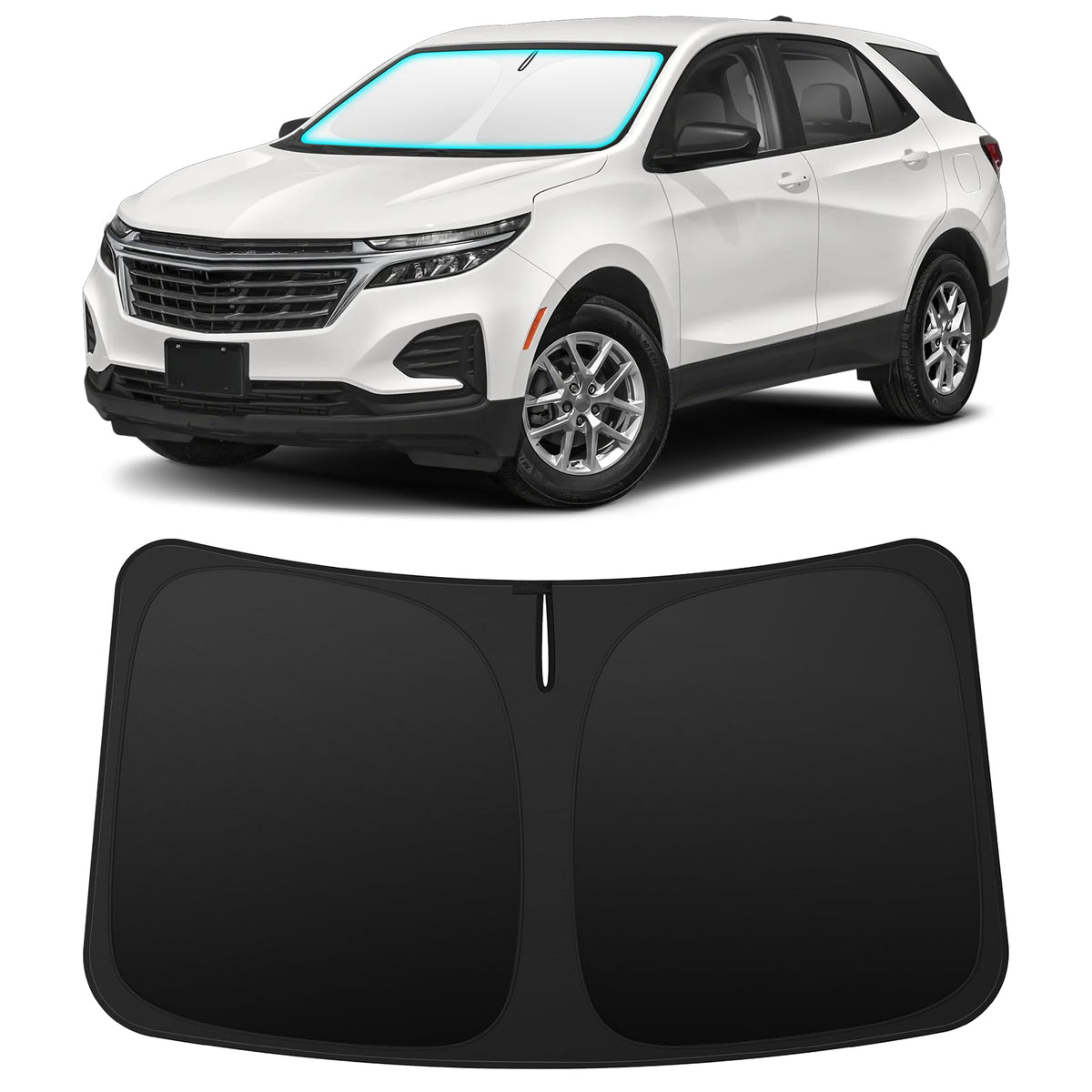 INSAUTO front packaging showing custom fit for Chevrolet Equinox and clear benefits