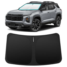 INSAUTO front view of custom-fit shade showing perfect windshield coverage and protection
