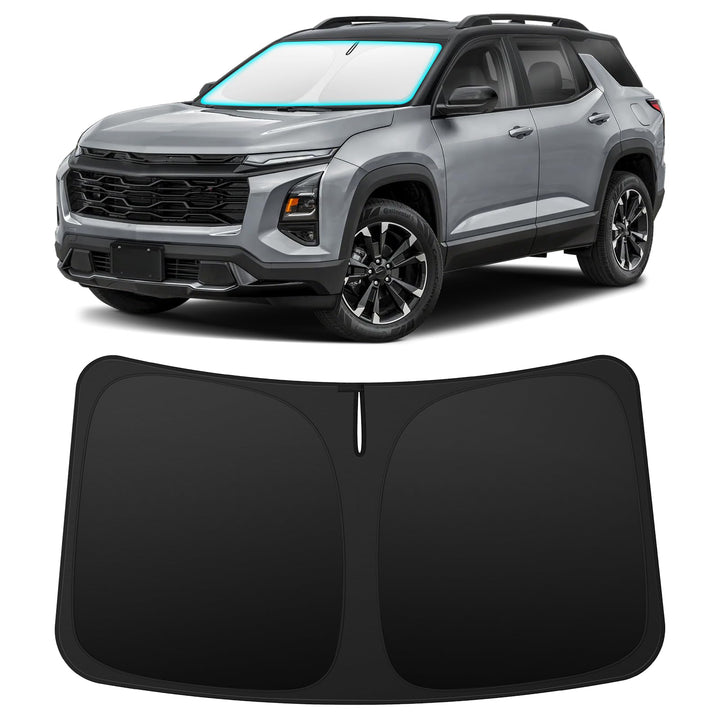 INSAUTO front view of custom-fit shade showing perfect windshield coverage and protection