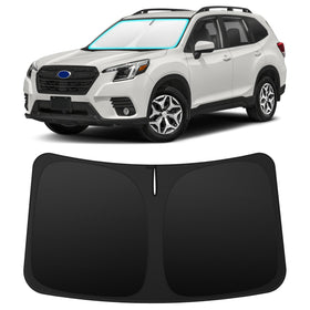 INSAUTO sun shade front fit showing full windshield coverage and protection