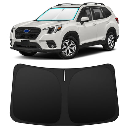 INSAUTO sun shade front fit showing full windshield coverage and protection