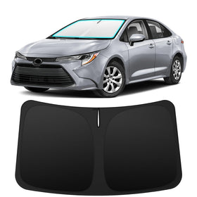 INSAUTO front fit on Toyota Corolla windshield showing perfect coverage and sun protection