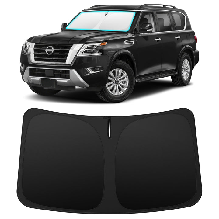 INSAUTO front view on Armada windshield showing full coverage and neat fit