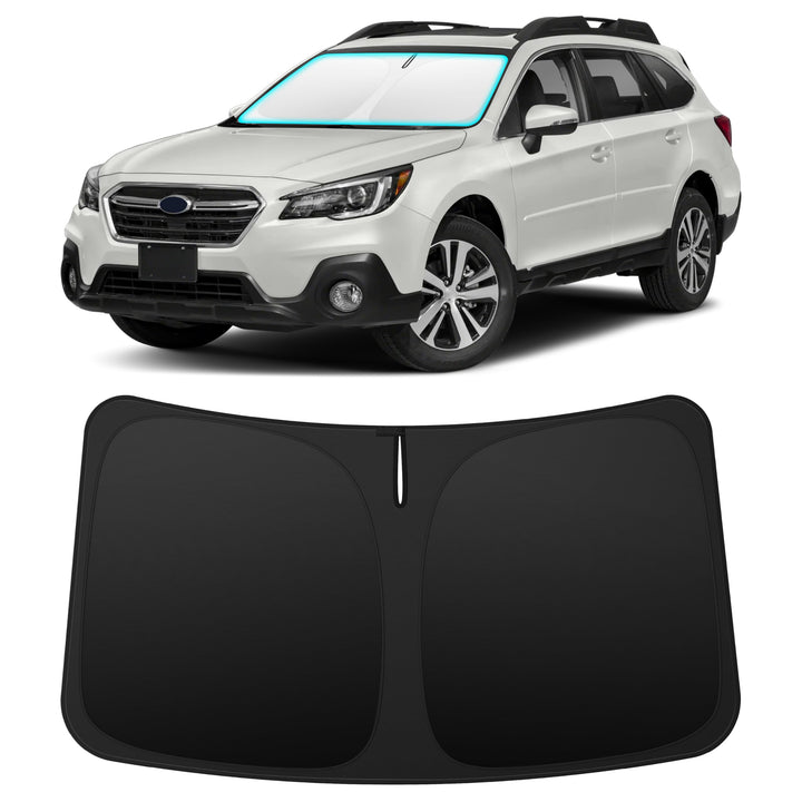 INSAUTO front view on Subaru Outback windshield showing full coverage and protection