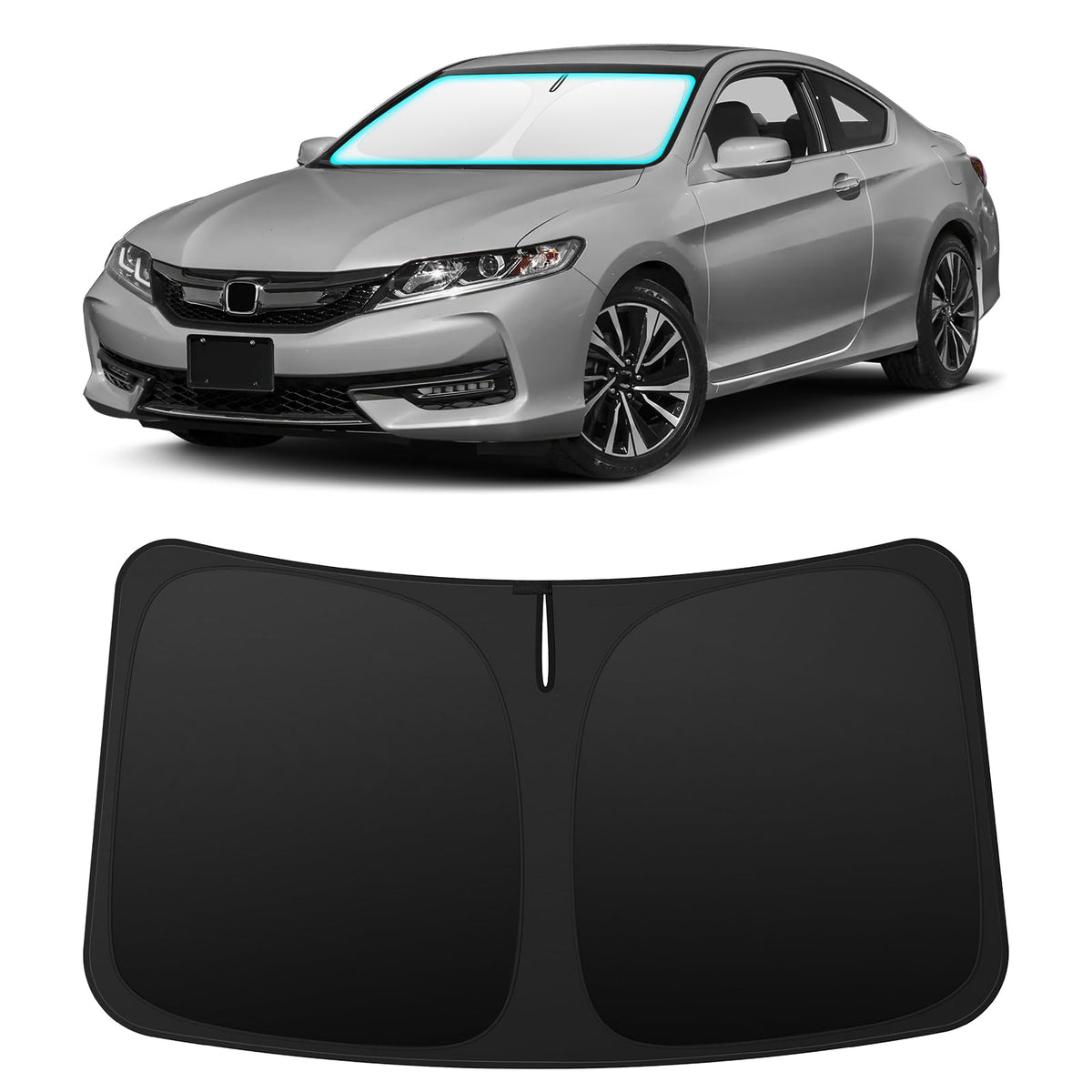 INSAUTO front view on Accord windshield shows precise custom fit benefit