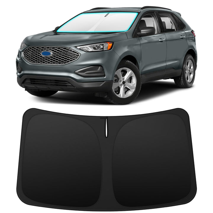 INSAUTO front view on Ford Edge showing precise windshield fit and sun protection