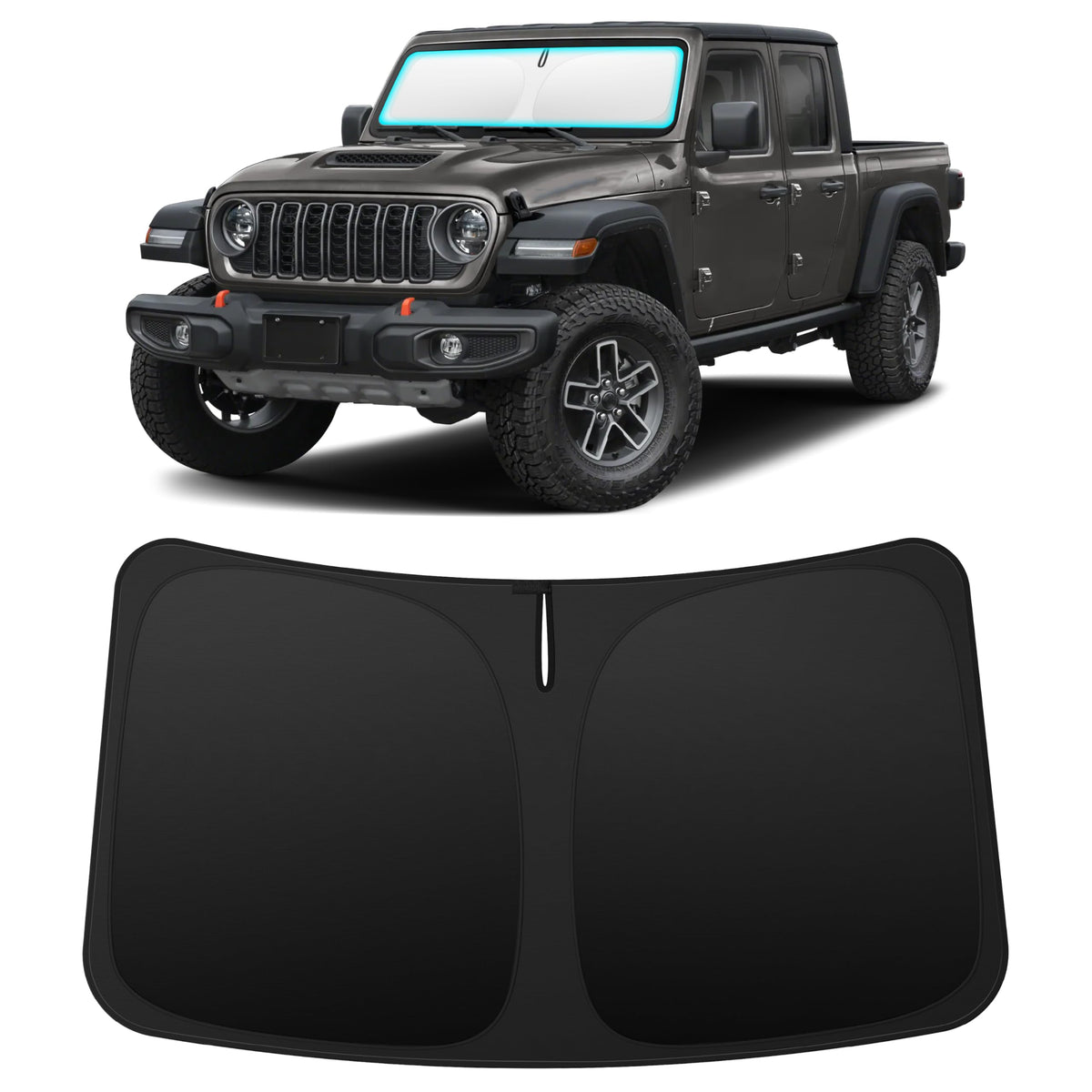 INSAUTO front view showing custom-fit coverage protecting windshield and dash