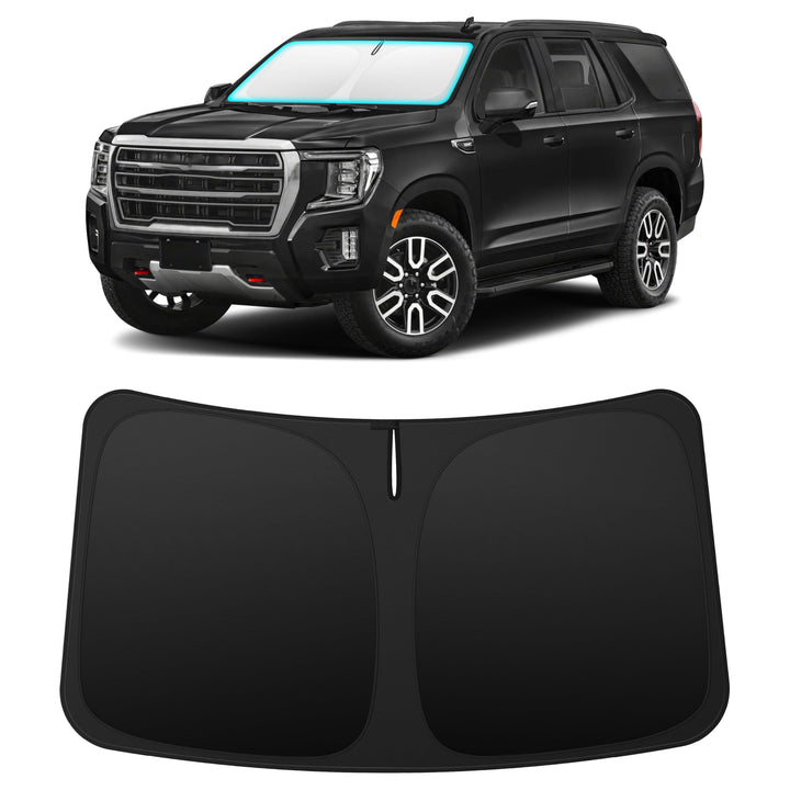 INSAUTO shade installed on GMC Yukon windshield reduces cabin heat