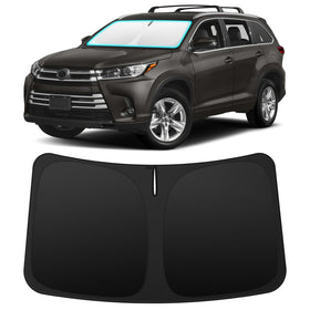 INSAUTO front view on Highlander showing full windshield coverage and sun protection