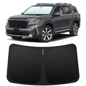 INSAUTO sun shade installed in Honda Pilot front windshield reduces cabin heat