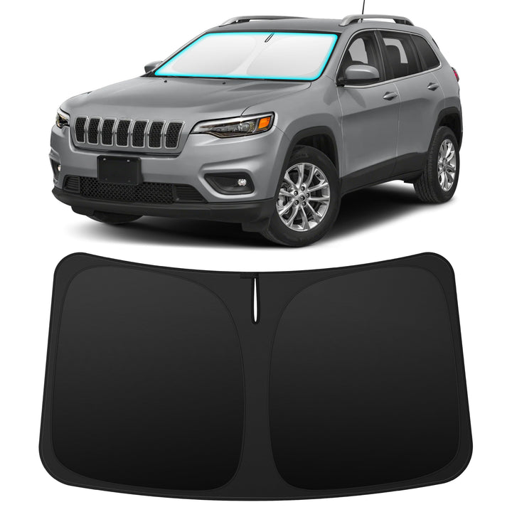 INSAUTO front view on Jeep Cherokee showing full windshield coverage and protection