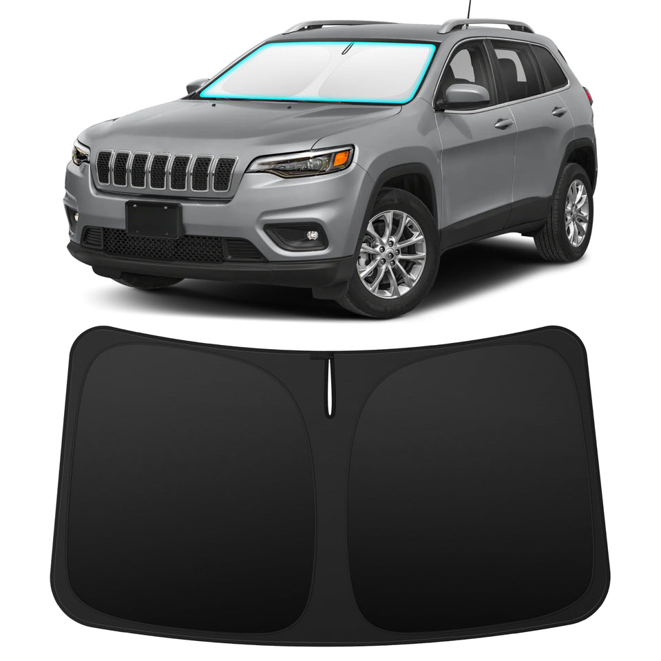 INSAUTO front view on Jeep Cherokee showing full windshield coverage and protection