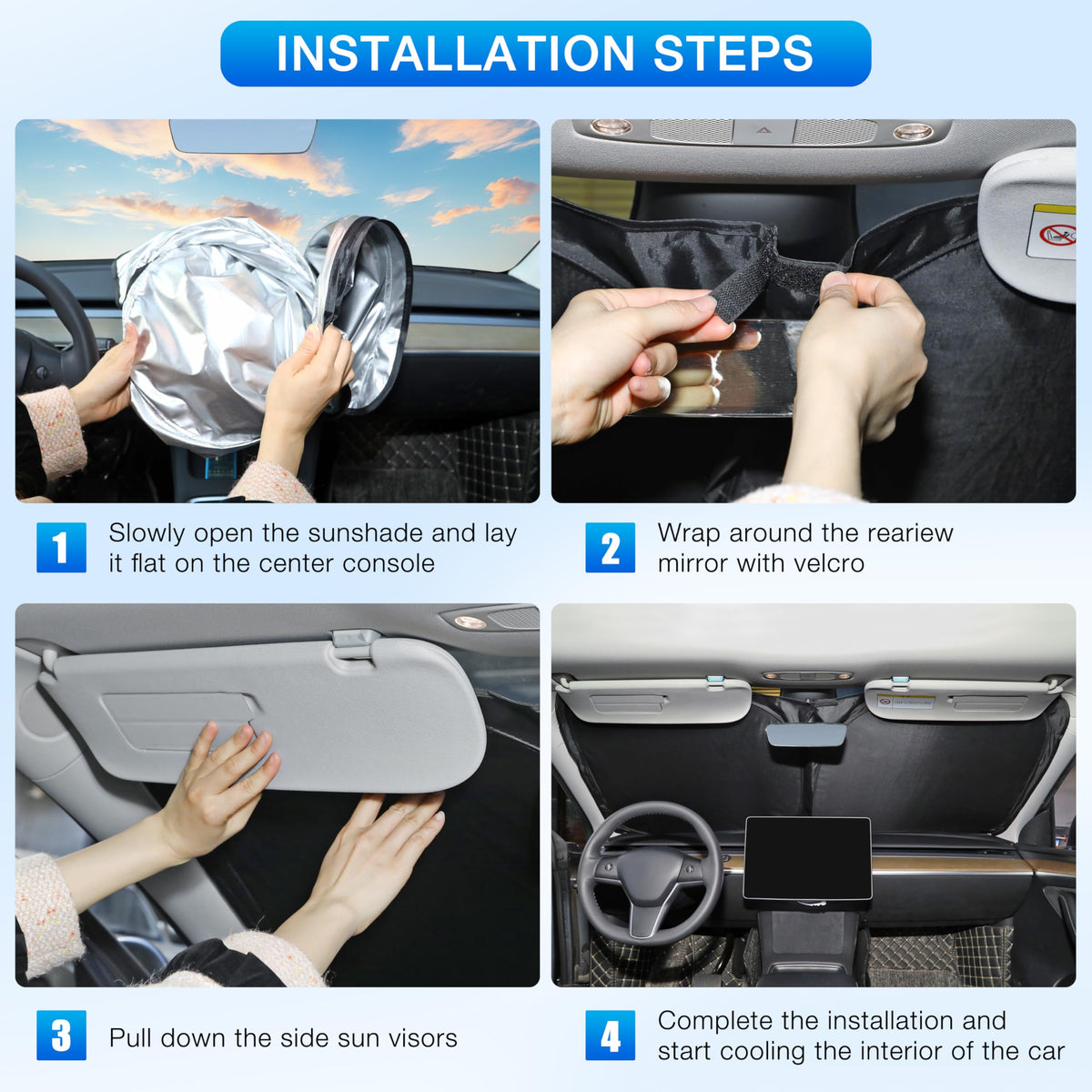INSAUTO lifestyle shot of RAM 1500 parked with shade protecting seats and dash