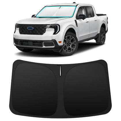 INSAUTO front view sun shade fitted in Ford Maverick for full windshield coverage