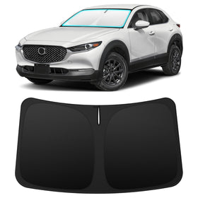 INSAUTO front-fit shade covering Mazda CX-30 windshield for full sun protection