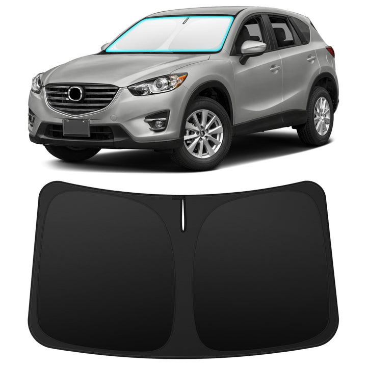 INSAUTO front view installed on Mazda CX‑5 showing full windshield coverage and neat fit